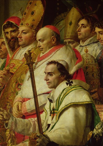 De wijding van keizer Napoleon (1769-1821) en de kroning van keizerin Josephine (1763-1814) door paus Pius VII (1742-1823) 2 december 1804, 1807 (detail) door Jacques Louis David